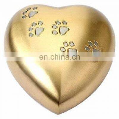 gold plated shiny heart shape urns