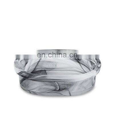 Latest Style Ink Design Glass Bathroom Accessories Sets Hot Sales Hotel Bathroom Set Top Quality 4pcs Bathroom Set Glass photo-4