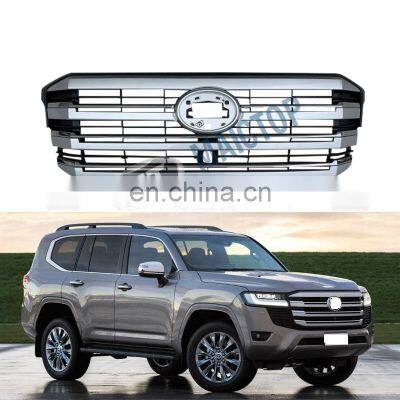 Maictop car accessories auto body parts front bumper grill lc300 Sliver Chrome grille for land cruiser 300 fj300 2022