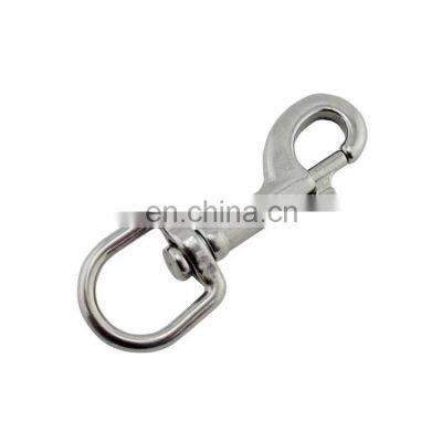 Wholesale 304 Stainless Steel 4# Silver Swivel-Eye Bolt Snap Hook Round Eye Swivel Keychain Strap Pet Leash Hook photo-2