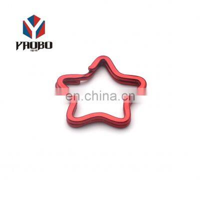Popular High Quality Colored Metal Heart Shaped Flat Flat Split Ring Keychain photo-2