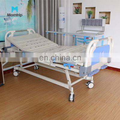 Morntrip 2 Crank Manual 4 Section Steel Board 6 Rank Al Alloy Abs Headboard Foldable Practical Medical Hospital Beds