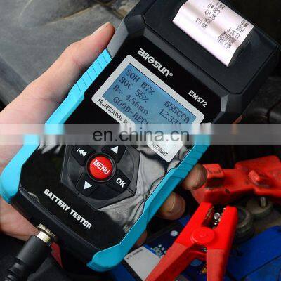 Allosun EM572 Automotive Battery Tester Car Battery Disgnosis Tool CCA Tester With Printer photo-2