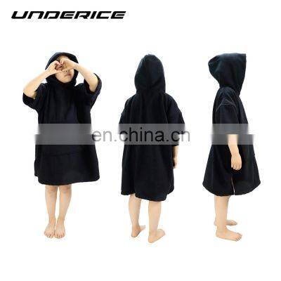 Персональный логотип. Детский капюшонный сурф-пончо из 100% хлопка с быстрым высыханием для плавания, серфинга и рыбалки