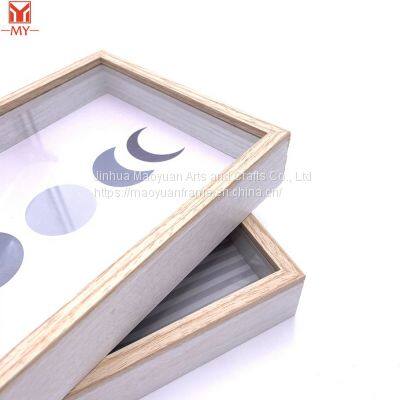 MDF Wood Frame Box White and Log Color 3d Shadow Box Frames Picture Photo Frame Box photo-4