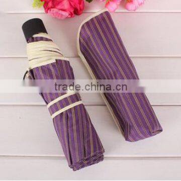 Green Leaves Japan and South Korea Trade of the Original Single-touch Play Edging Umbrella Triple Folding Umbrella