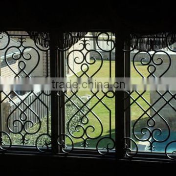 wooden iron window grill color