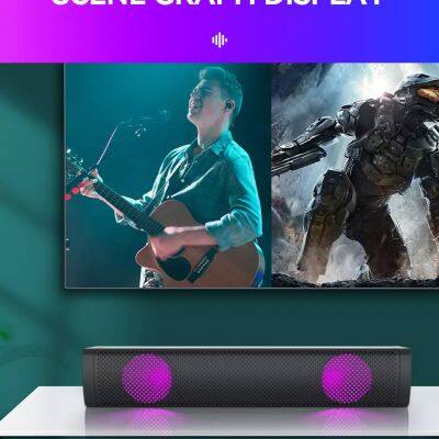 New Design S10 Computer Speaker Desktop Colorful Backlight Waterproof Wired Hi-fi Sound Noise Canceling Smart Home Speaker photo-5