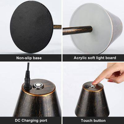 LED Nordic Iron Art Atmosphere Fashion Desk Lamp Touch Dimming Metal Eye Protection Table Lamp For Bar Living Room Bedroom Light photo-6