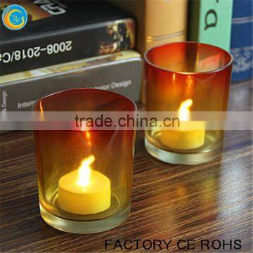 Gradient orange yellow color glass votive holders for candle making /vintage glass lamp shades