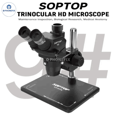 SOPTOP 9# 6.7-4.5X Zoom Trinocular HD Microscope for Mobile Phone/Laptop/Electronic Parts Repair