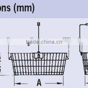 Plastic Shopping Basket with 2 Wheels