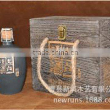 2015 New Design Wooden White Wine Gift Box , Wood Box Gift
