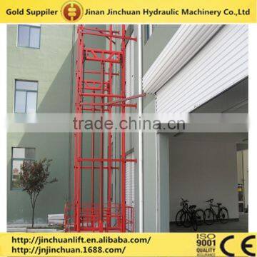 Hydraulic cargo lift goods lift guide rail elevator wall mounted indoor outdoor lifter warehouse lifter