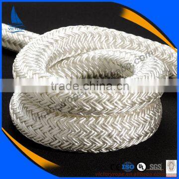 Wholesale white nylon PET polypropylene double braided dock line rope for ship and boat                        
                                                Quality Choice