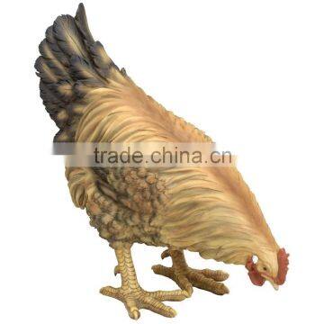 Life Sized Decorative Chicken Statue Farm Animal Collectable Polyresin Garden Sculpture - Figurine Stands 17Tall