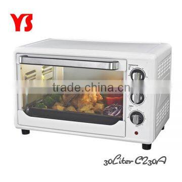 30L best selling white convection toaster oven with inside lamp