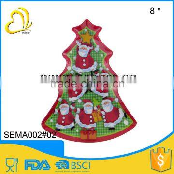 wholesale melamine dish plastic christmas tree shape tray