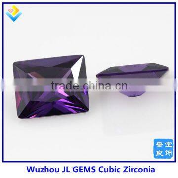 New Arrival Hight Quality Fashion Purple Rectangle Shape Cubic Zirconia Stone