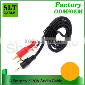 SLT 48ft High Quality 3.5mm to 2RCA Auxiliary Audio Extension Cable