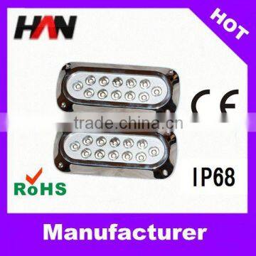 Stainless steel RGB 18w boat light plastic housing for yacht