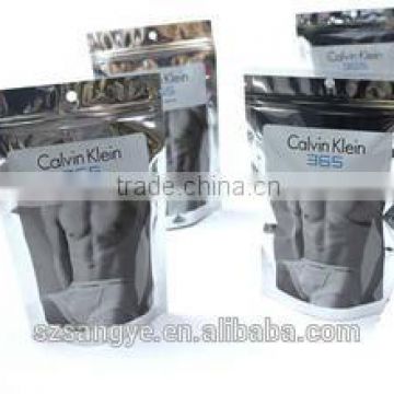 Resealable CMYK Gravure Printing Men plastic bag ziplock underwear packaging pouch Aluminum foil bags