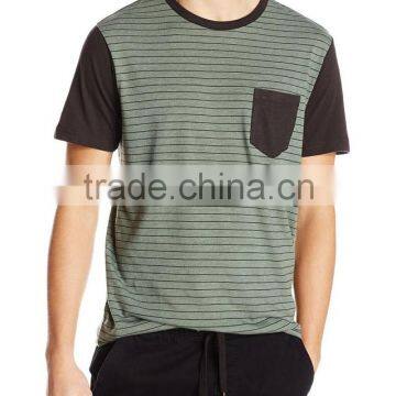 Factory Best Price Various Color Selection Men Striped Mercerized Cotton T-shirt photo-2