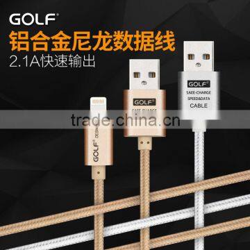 GOLF 3M Metal Nylon Weave Reversible 2.1A Sync And Charge Cable for Iphone5/5s/6 Ipad All the 8 Pin Device photo-6