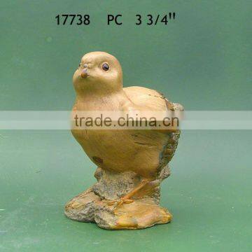 3-3/4"H Polyresin chick in wood look