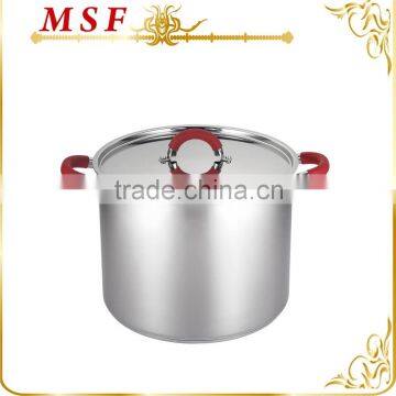 MSF-3997 8pcs Stainless Steel Cookware Set Casserole Hot Pots With Heat Resistant Silicon Handles