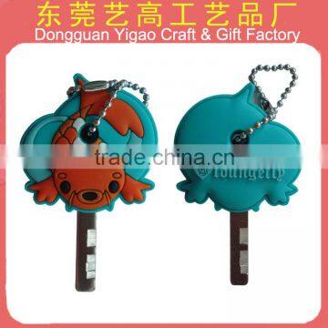 Soft PVC rubber 3D personalized key cover, plastic double sided key cover