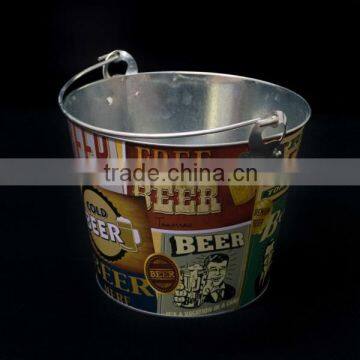 aluminum color beer ice bucket with outside printing