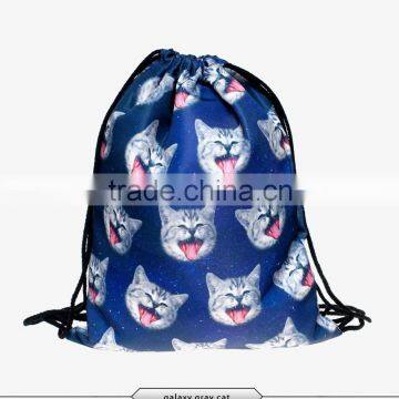3d Digital Print Mochila Drawstring Bag Unisex Backpacks Aztec Animal Galaxy Monkey Dog Hamster Flower Food photo-2