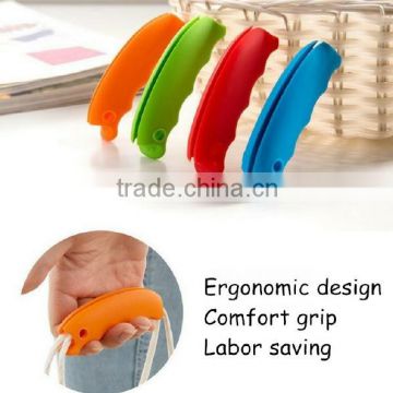 Colorful silicone grocery bag grip great carrier tool