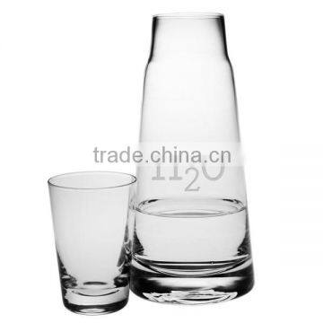China factory Handblown customized shape frosted logo decal Korea soju wine decanter set