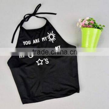 Women's New Fashion Letter Boutique Design Girls Sexy Crop Top/ photo-3