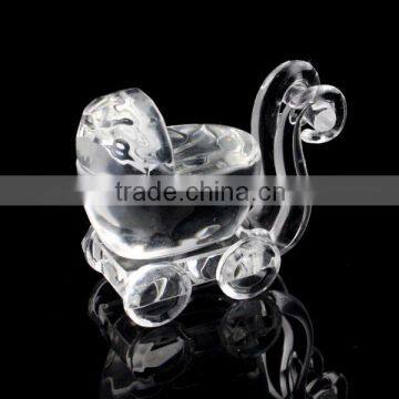 clear crystal baby carriage for souvenir