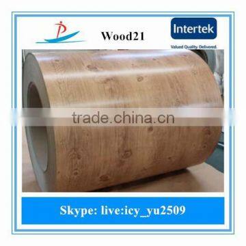 Wood grain prepainted steel coils with good quality used in wall garden panel