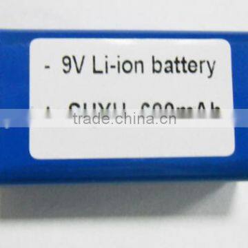 3.7v 900mah li-ion battery/9v li ion battery 600mah/9v battery