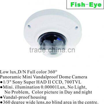 Low lux,D/N Full color 360 degree Panoramic Mini Vandalproof Dome Camera