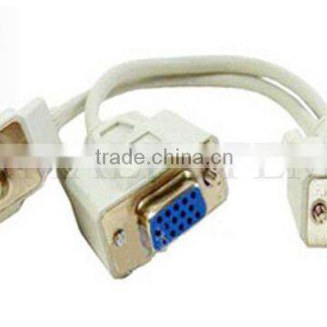 1 male to 2 female VGA Splitter Cable for Computer