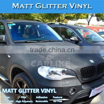 Self Adhesive White Matt Glitter Car Body Wrap Silver Vinyl Sticker Roll photo-6