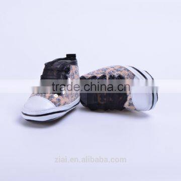 Sequin upper black PU outsole infant shoes sneakers