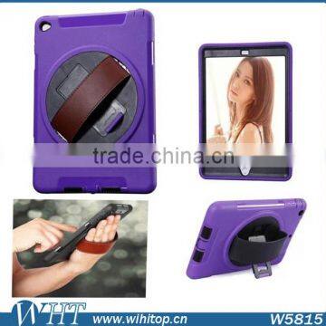 Touchable Screen TPU PC Rotating Stand 3 in 1 Hybrid Rugged Armor Case for IPad 2 3 4 With Hand Strap photo-6