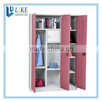 Mutifunctinal storage metal locker with 3 doors