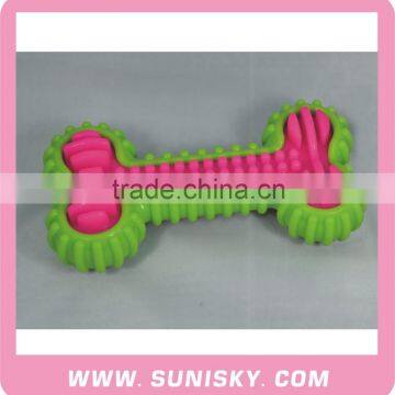 Pink+Green TPR Bone Toy for Pets