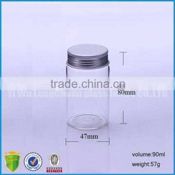 90ml airless glass bottle with metal cap 3oz