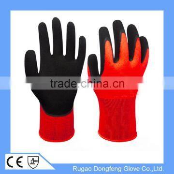 Abrasion Resistant Palm Dipping Sandy Latex Work Glove EN388 with Polyester Glove Liner