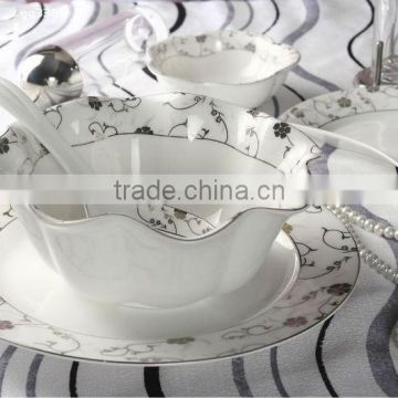 wholesale bulk thin light super white embossing dinnerware cookware for restaurant china