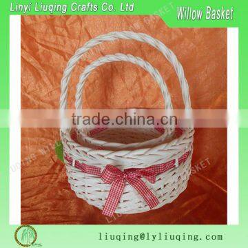 Wholesale white round wicker christmas holiday gift baskets empty